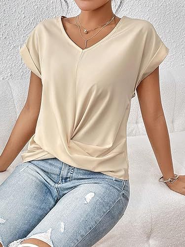 Ana |  T-shirt Décontracté à Col V Cœur