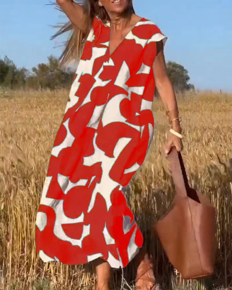 Claire | Robe fluide à col V élégant