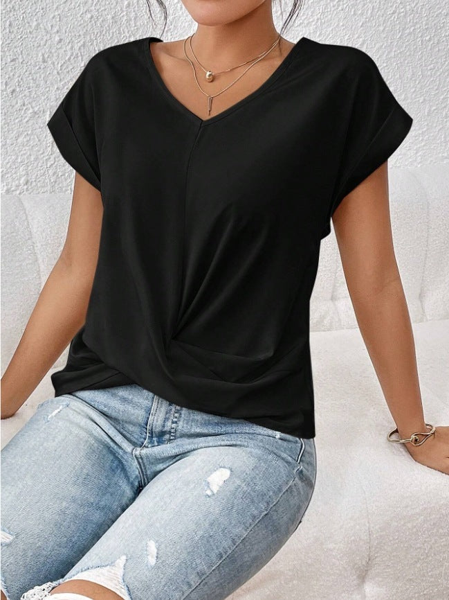 Ana |  T-shirt Décontracté à Col V Cœur