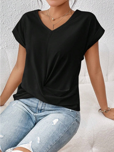 Ana |  T-shirt Décontracté à Col V Cœur