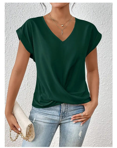 Ana |  T-shirt Décontracté à Col V Cœur