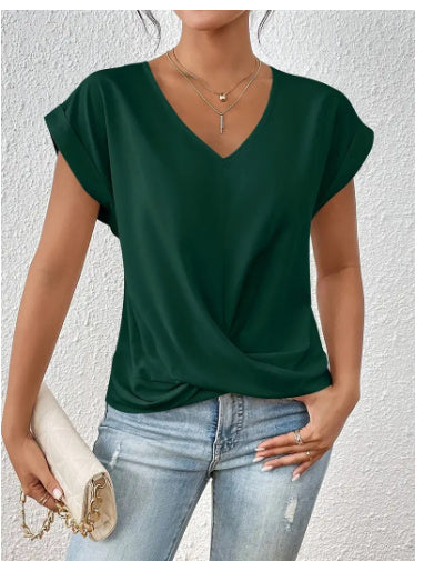 Ana |  T-shirt Décontracté à Col V Cœur