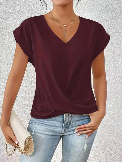 Ana |  T-shirt Décontracté à Col V Cœur