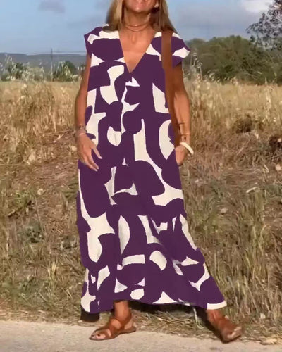 Claire | Robe fluide à col V élégant