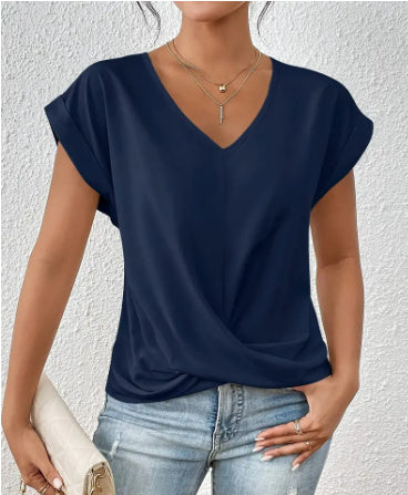 Ana |  T-shirt Décontracté à Col V Cœur