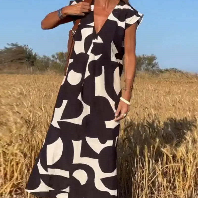 Claire | Robe fluide à col V élégant